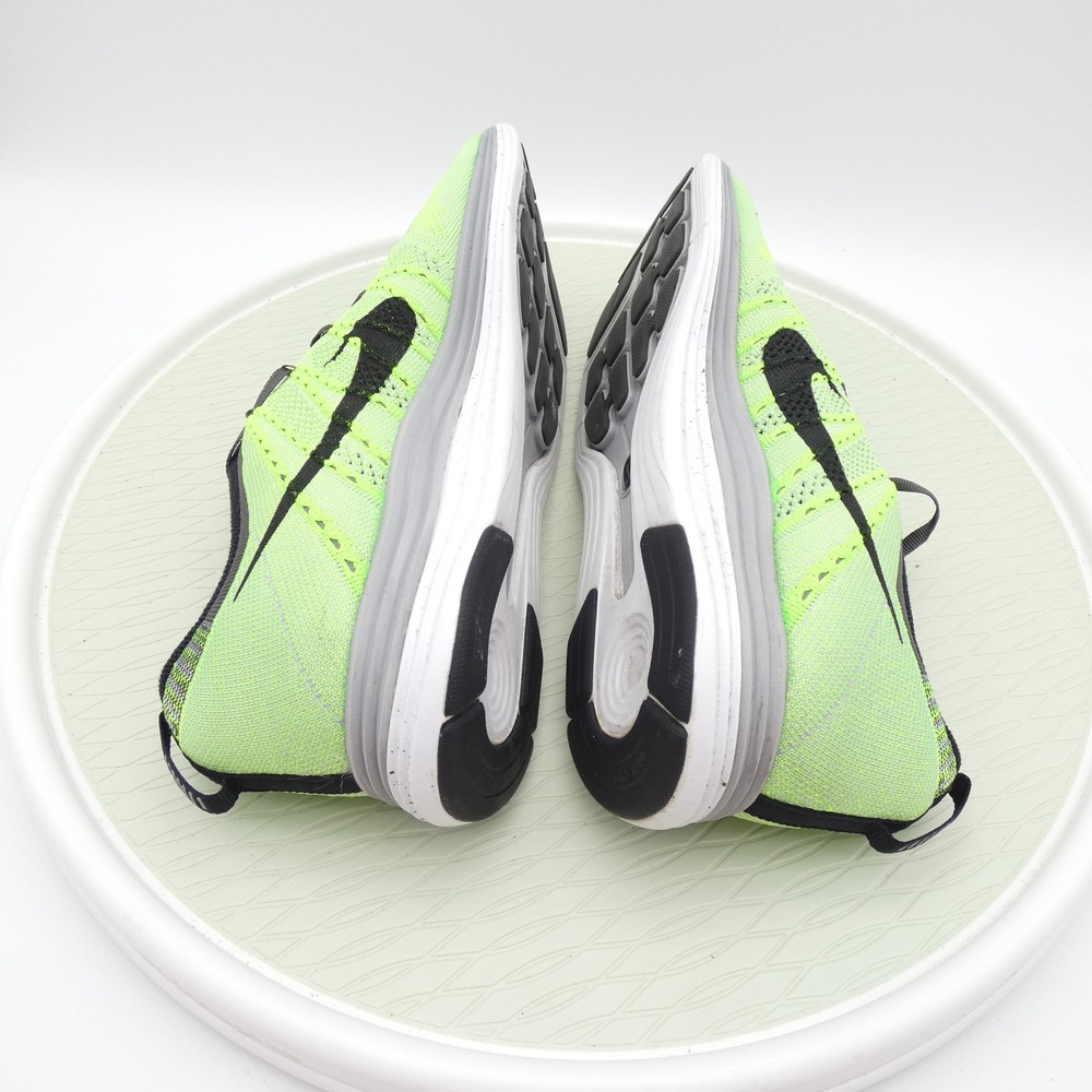 Nike Flyknit Lunar1+ Electric Green Black Running Shoes 554887-300 Mens 11.5 - Picture 6 of 10